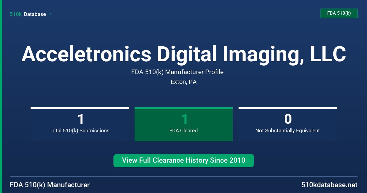 Acceletronics Digital Imaging, LLC FDA 510(k) Manufacturer Profile