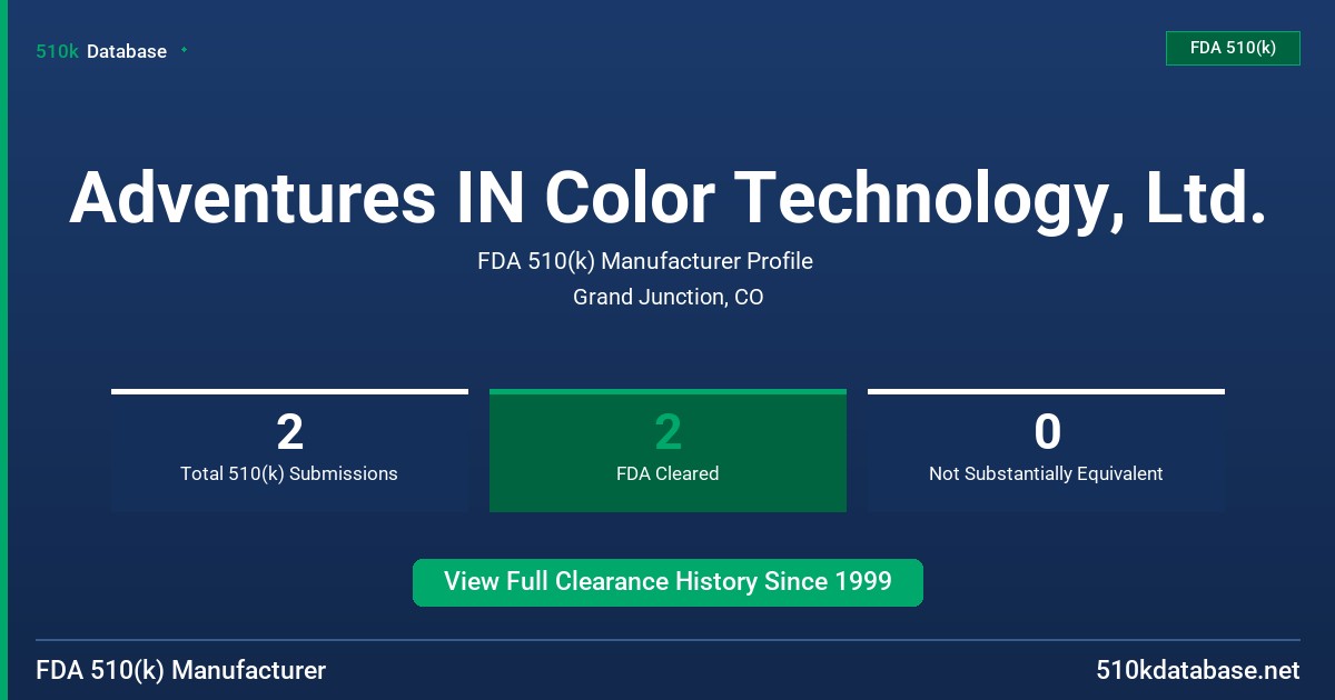 Adventures IN Color Technology, Ltd. FDA 510(k) Manufacturer Profile