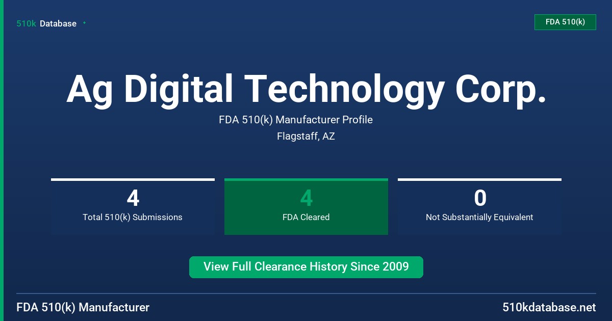 Ag Digital Technology Corp. FDA 510(k) Manufacturer Profile