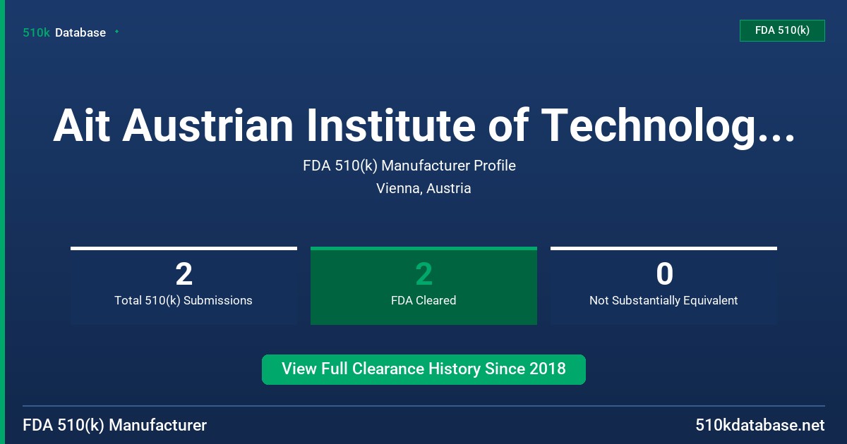 Ait Austrian Institute of Technology GmbH FDA 510(k) Manufacturer Profile