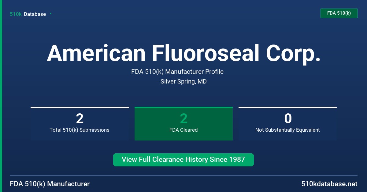 American Fluoroseal Corp. FDA 510(k) Manufacturer Profile