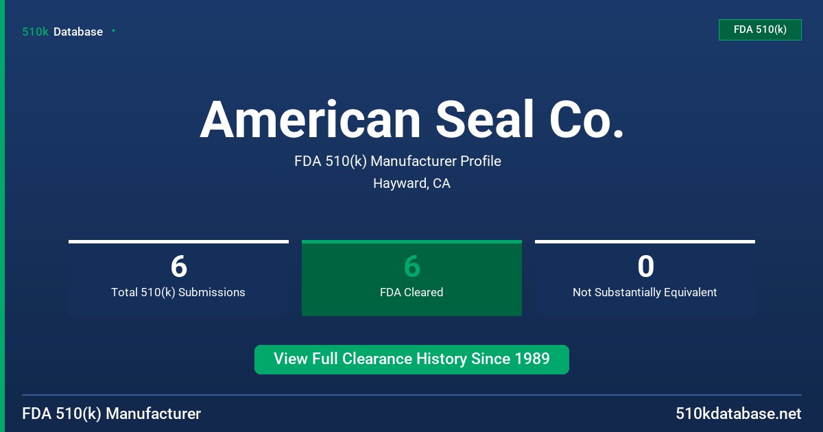 American Seal Co. FDA 510(k) Manufacturer Profile