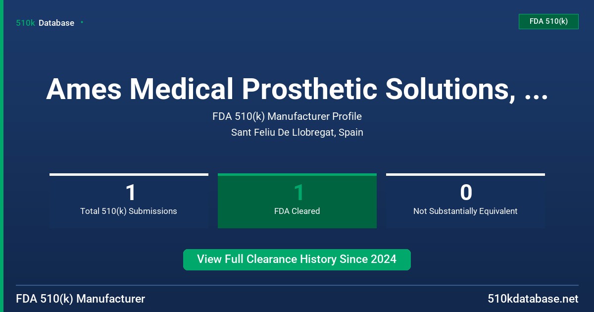 Ames Medical Prosthetic Solutions, S.A.U. FDA 510(k) Manufacturer Profile