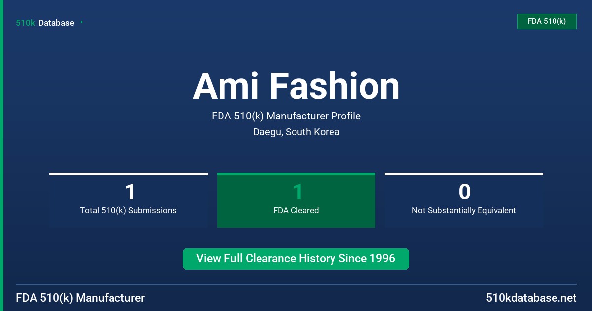 Ami Fashion FDA 510(k) Manufacturer Profile