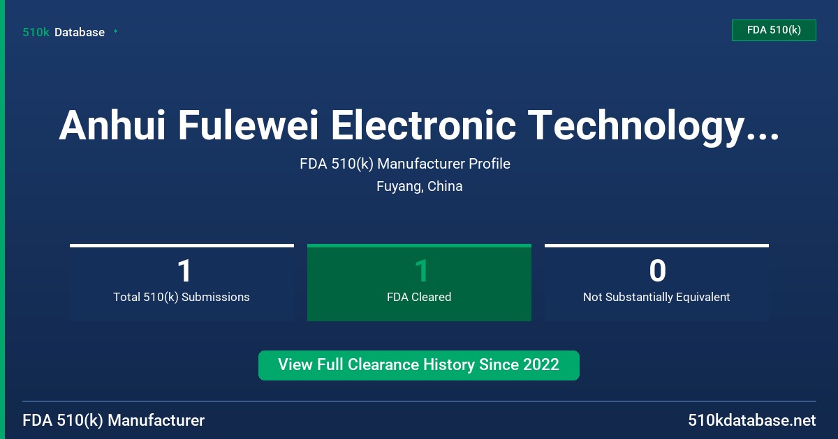 Anhui Fulewei Electronic Technology Co.,Ltd FDA 510(k) Manufacturer Profile