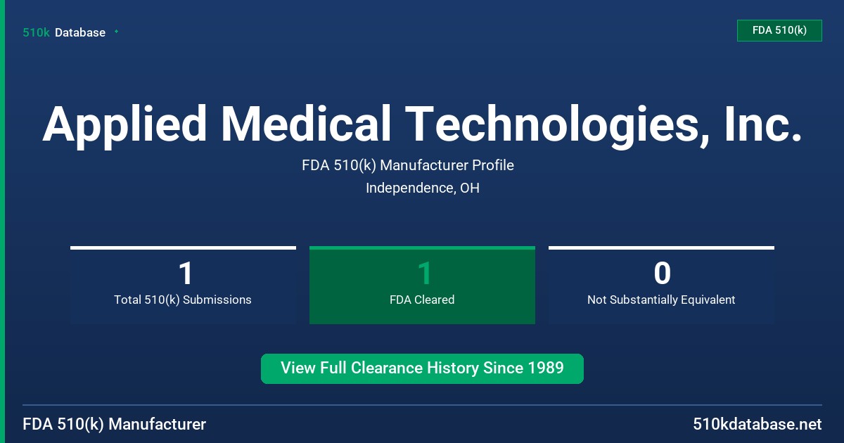 Applied Medical Technologies, Inc. FDA 510(k) Manufacturer Profile