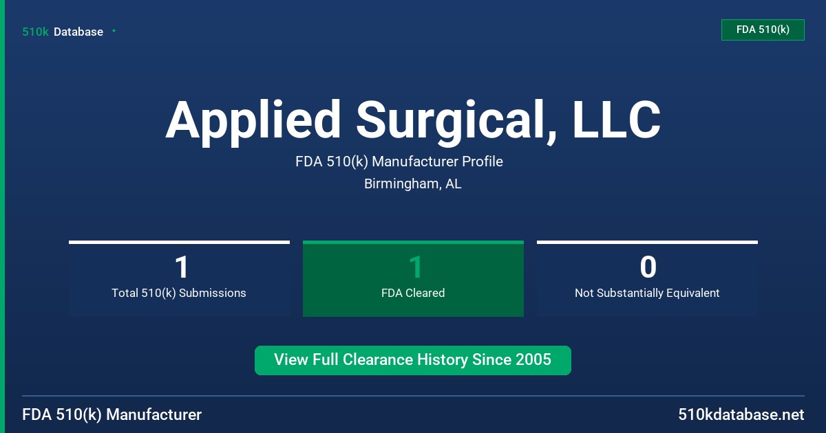 Applied Surgical, LLC FDA 510(k) Manufacturer Profile