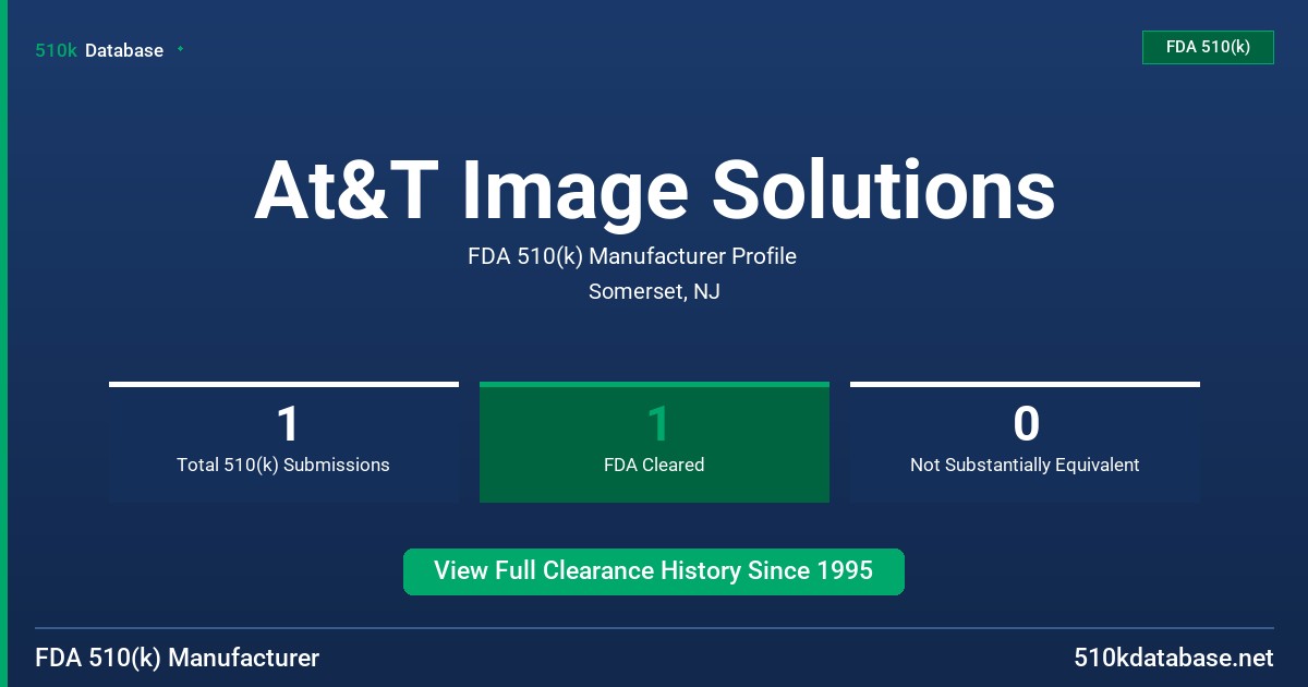 At&T Image Solutions FDA 510(k) Manufacturer Profile