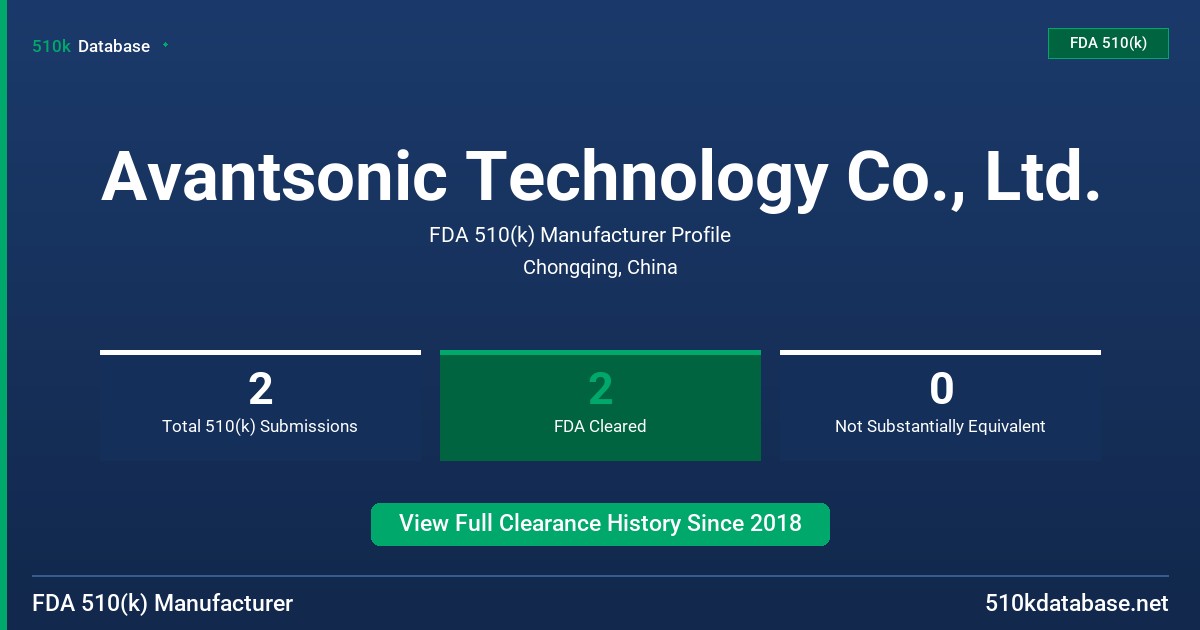 Avantsonic Technology Co., Ltd. FDA 510(k) Manufacturer Profile