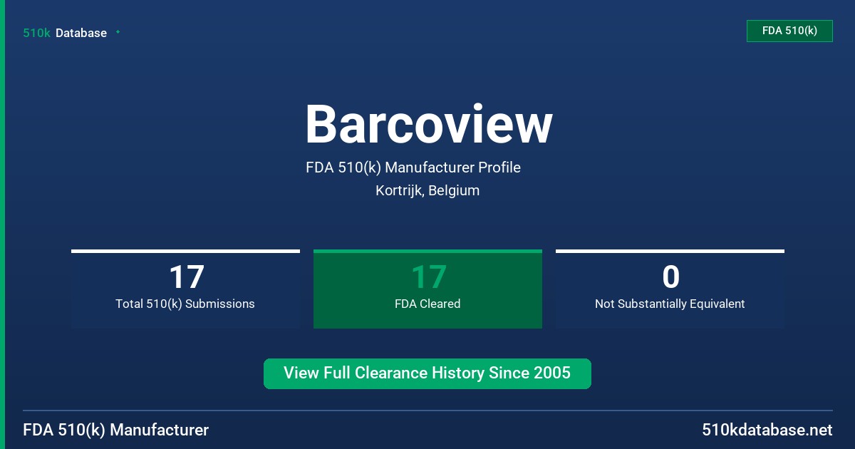 Barcoview FDA 510(k) Manufacturer Profile