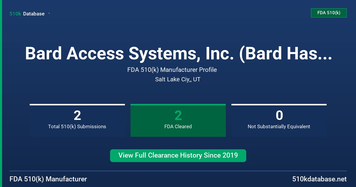 Bard Access Systems, Inc. (Bard Has Joined Bd) FDA 510(k) Manufacturer Profile