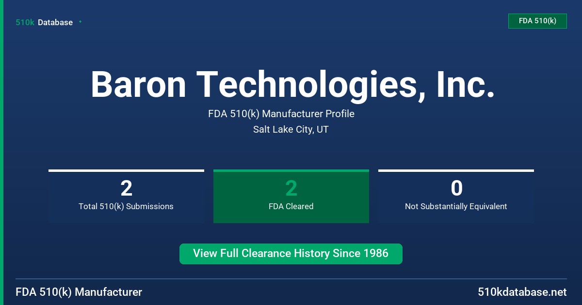 Baron Technologies, Inc. FDA 510(k) Manufacturer Profile