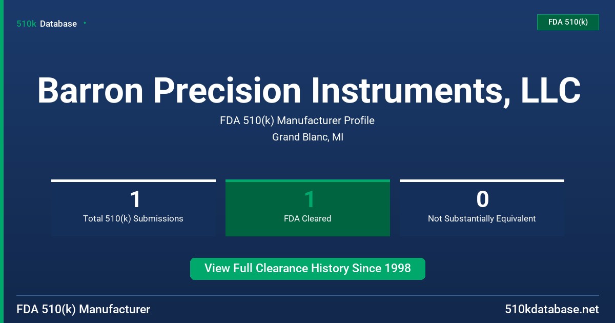 Barron Precision Instruments, LLC FDA 510(k) Manufacturer Profile