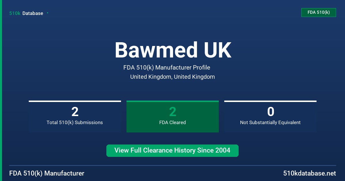 Bawmed UK FDA 510(k) Manufacturer Profile