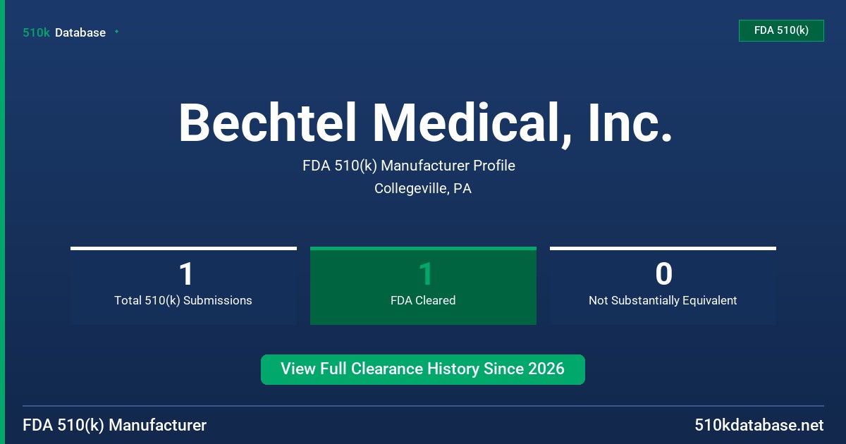 Bechtel Medical, Inc. FDA 510(k) Manufacturer Profile