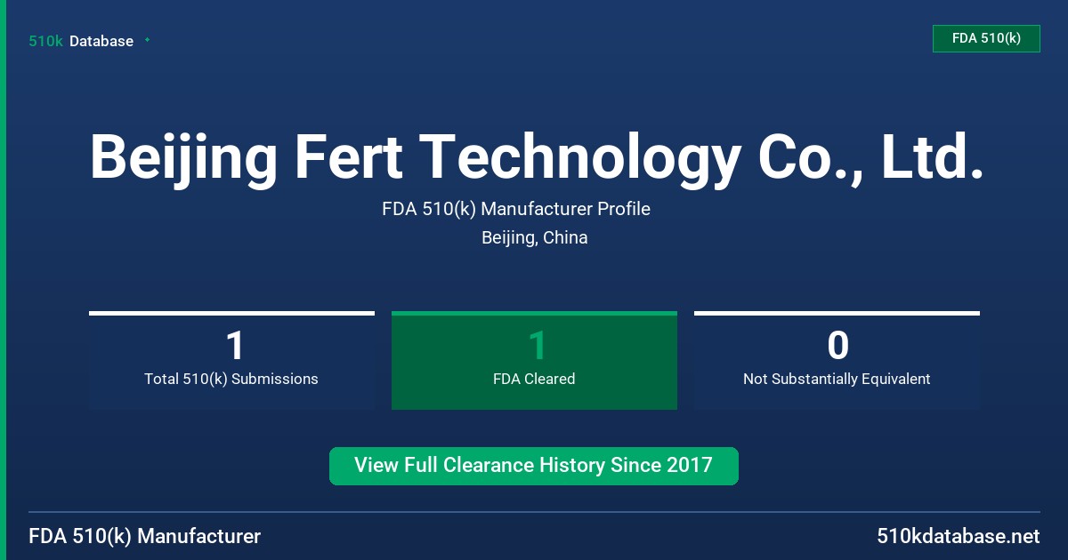 Beijing Fert Technology Co., Ltd. FDA 510(k) Manufacturer Profile