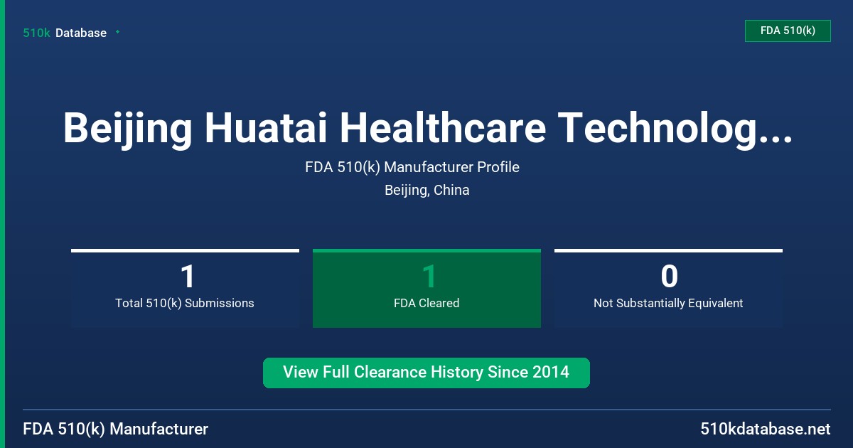 Beijing Huatai Healthcare Technology Co., Ltd. FDA 510(k) Manufacturer Profile