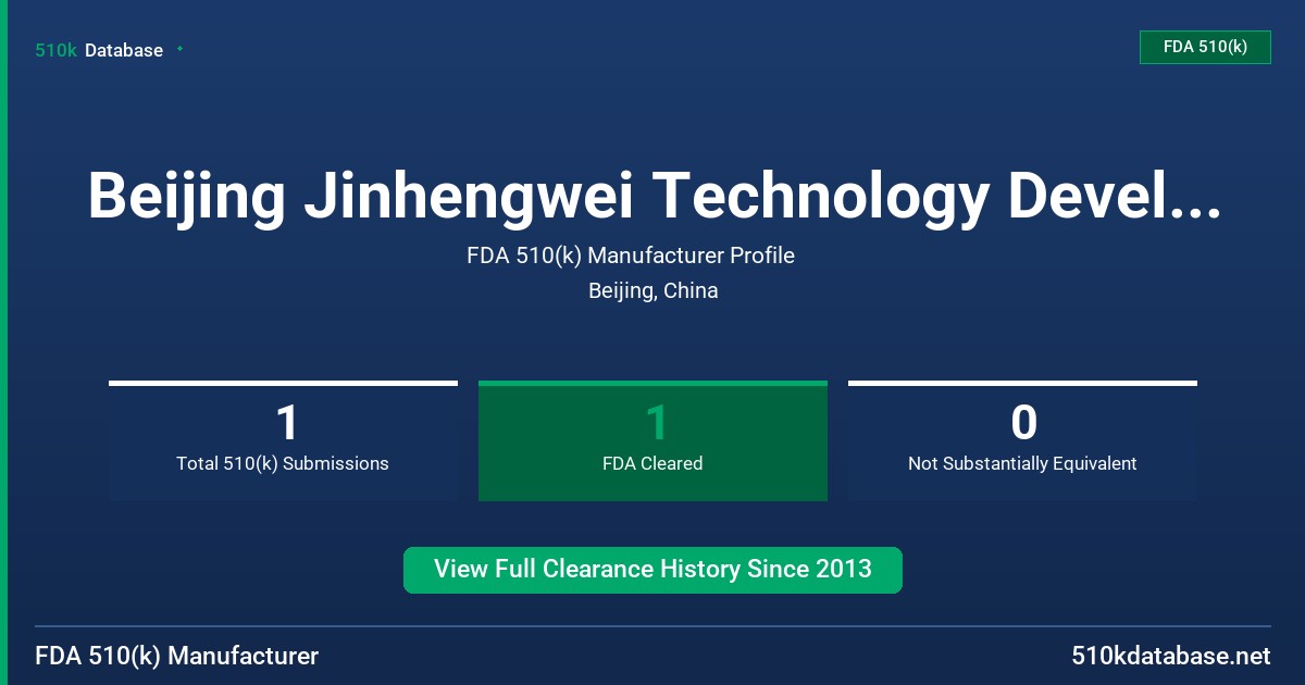 Beijing Jinhengwei Technology Development Co., Ltd. FDA 510(k) Manufacturer Profile