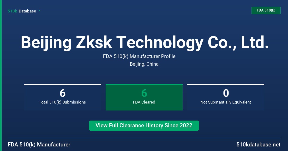 Beijing Zksk Technology Co., Ltd. FDA 510(k) Manufacturer Profile