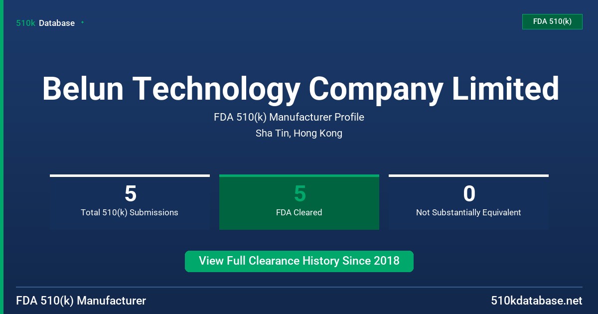 Belun Technology Company Limited FDA 510(k) Manufacturer Profile