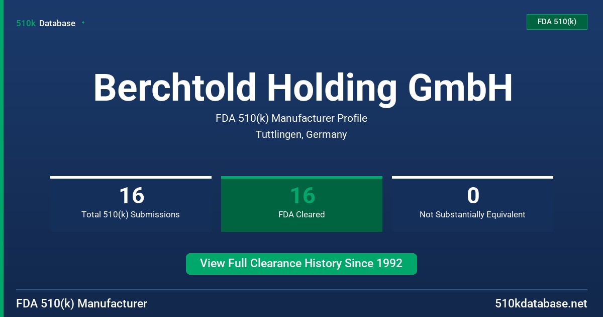 Berchtold Holding GmbH FDA 510(k) Manufacturer Profile