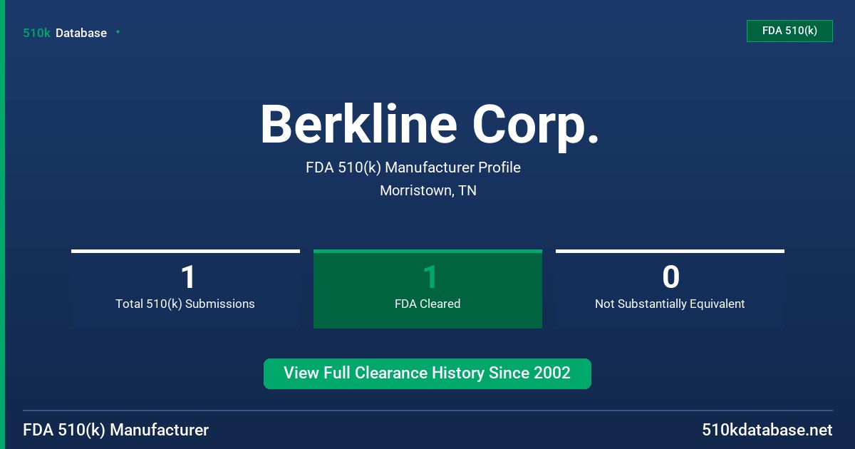 Berkline Corp. FDA 510(k) Manufacturer Profile