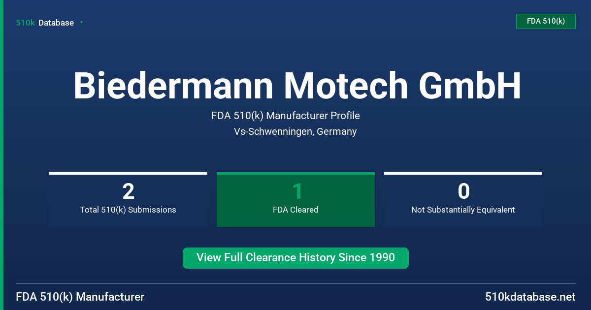 Biedermann Motech GmbH FDA 510(k) Manufacturer Profile