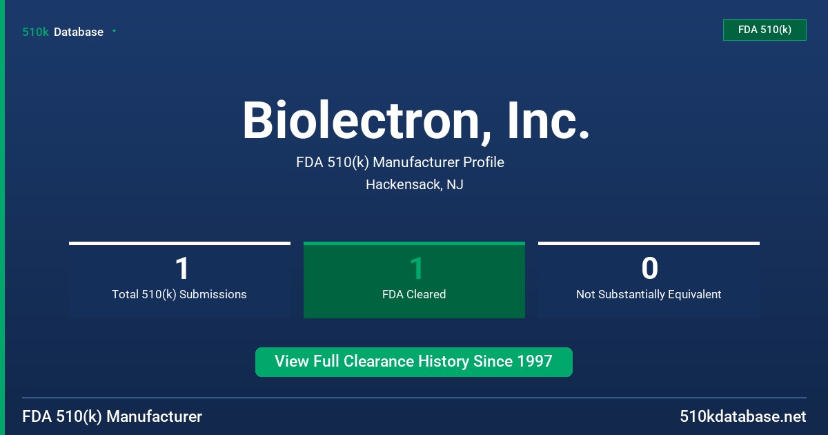 Biolectron, Inc. FDA 510(k) Manufacturer Profile