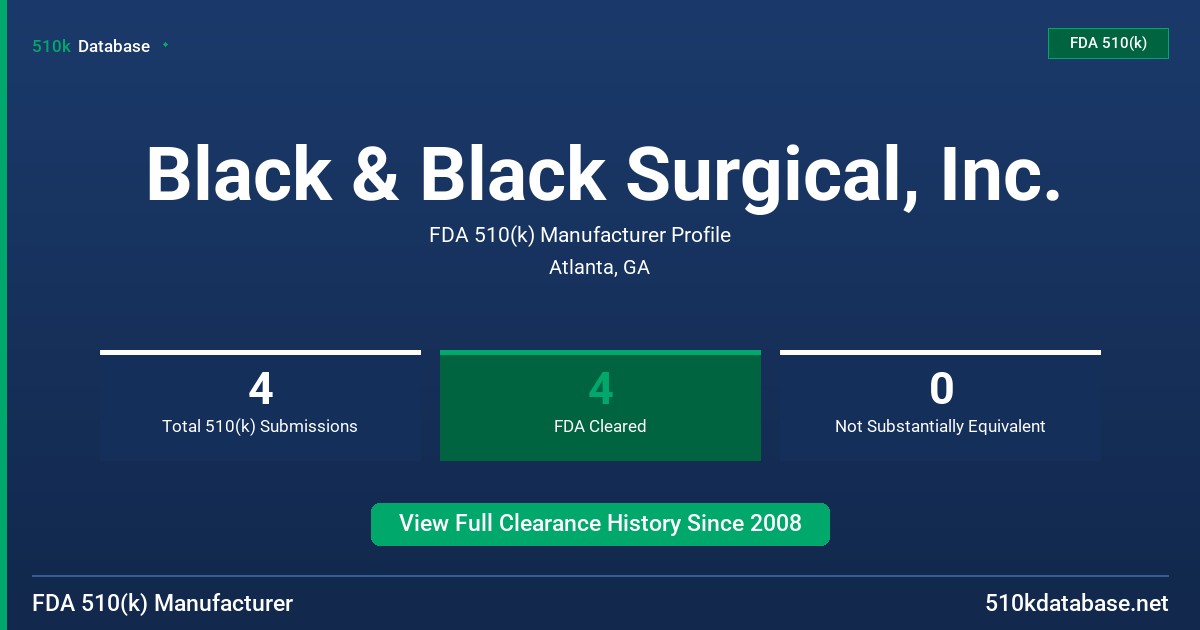 Black & Black Surgical, Inc. FDA 510(k) Manufacturer Profile