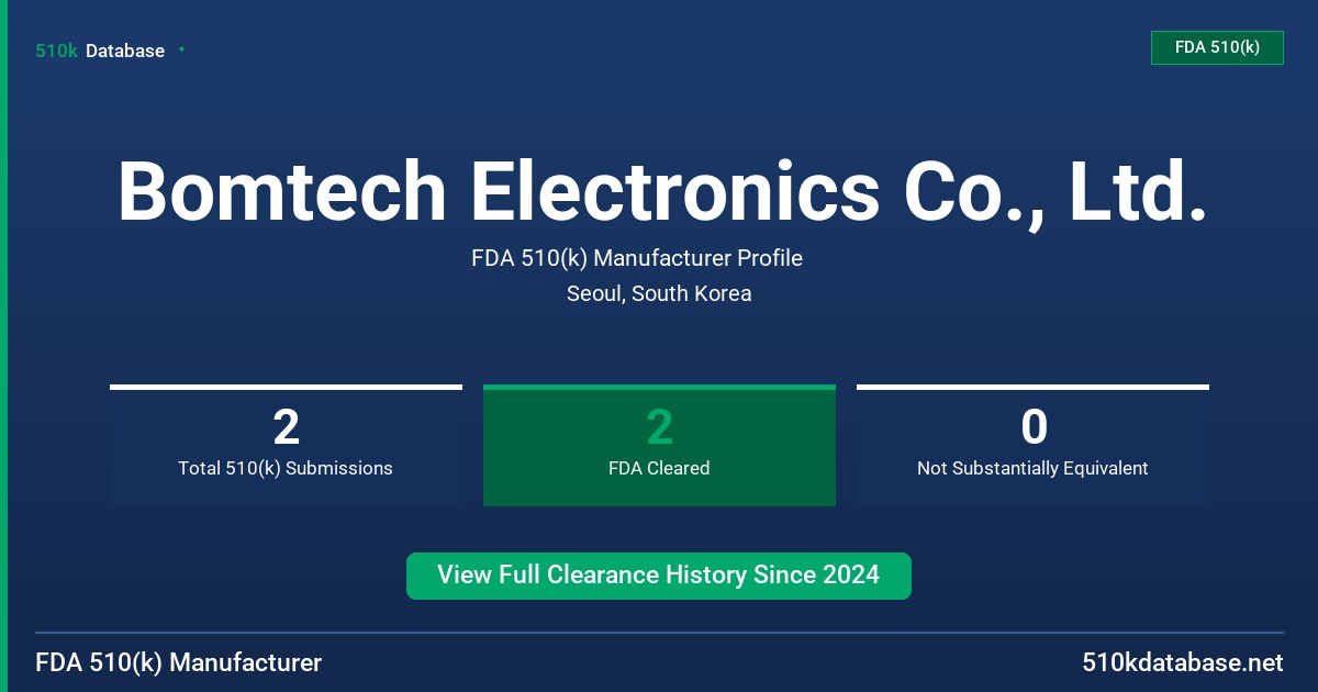 Bomtech Electronics Co., Ltd. FDA 510(k) Manufacturer Profile