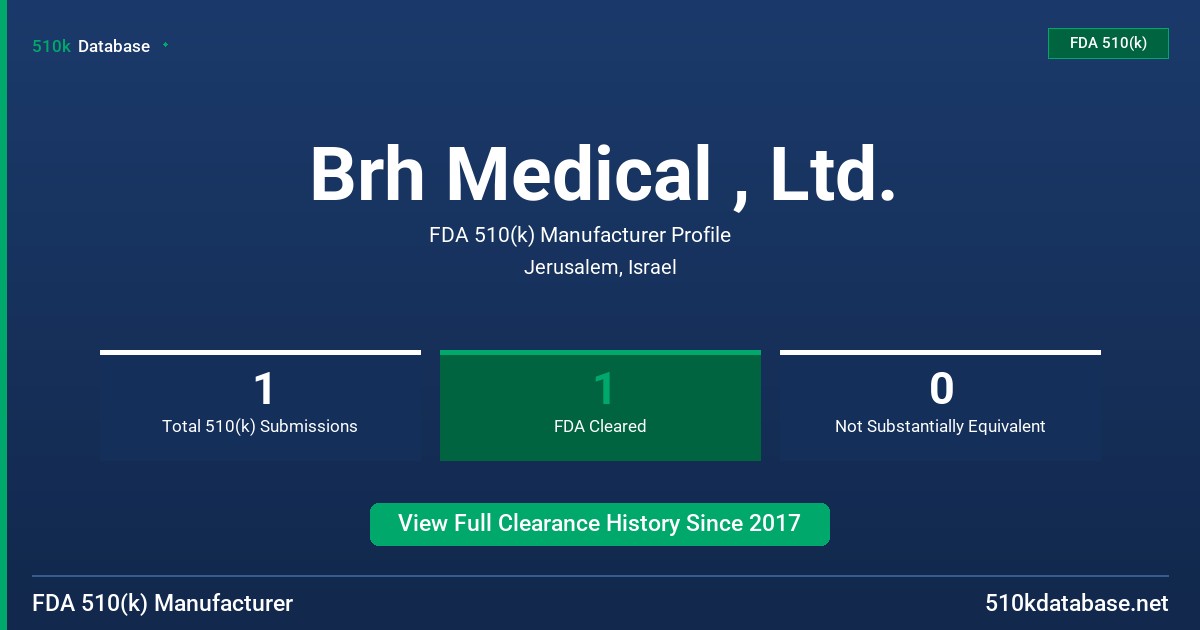 Brh Medical , Ltd. FDA 510(k) Manufacturer Profile