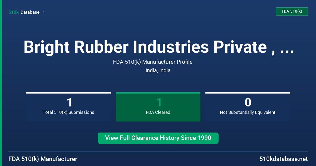 Bright Rubber Industries Private , Ltd. FDA 510(k) Manufacturer Profile