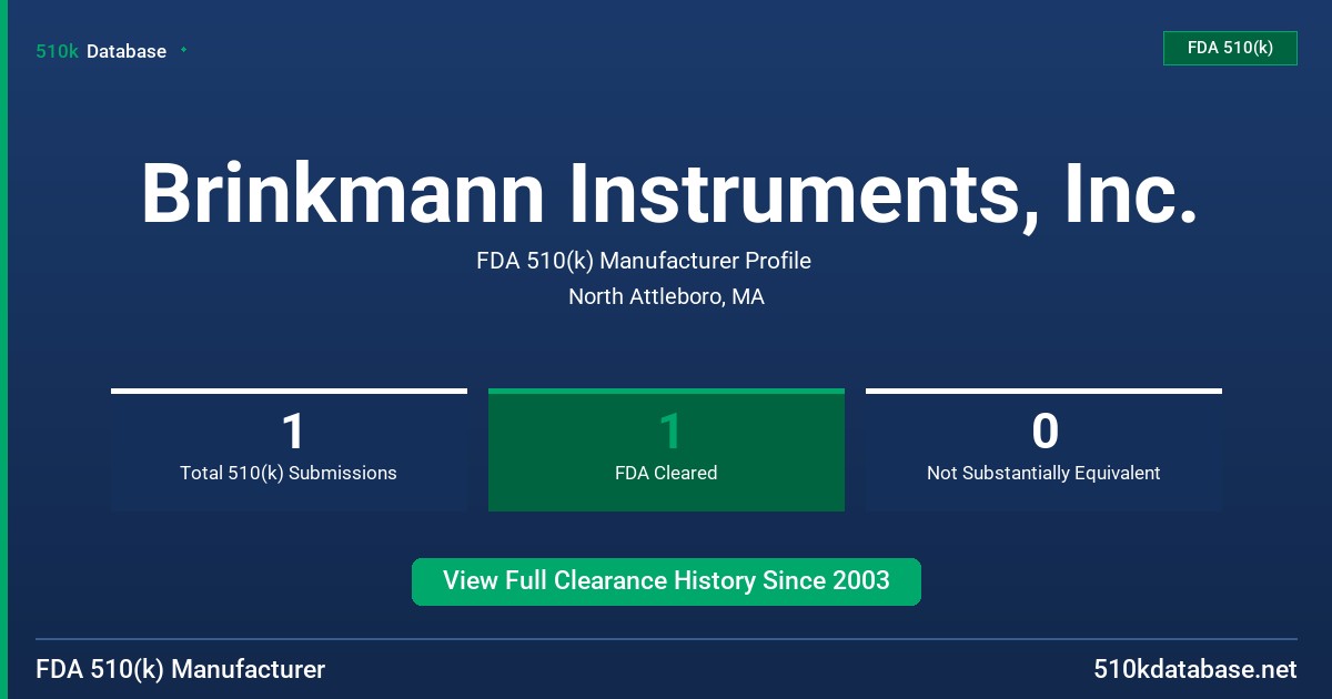 Brinkmann Instruments, Inc. FDA 510(k) Manufacturer Profile