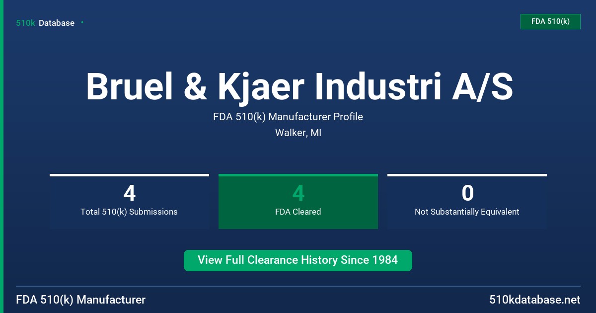 Bruel & Kjaer Industri A/S FDA 510(k) Manufacturer Profile