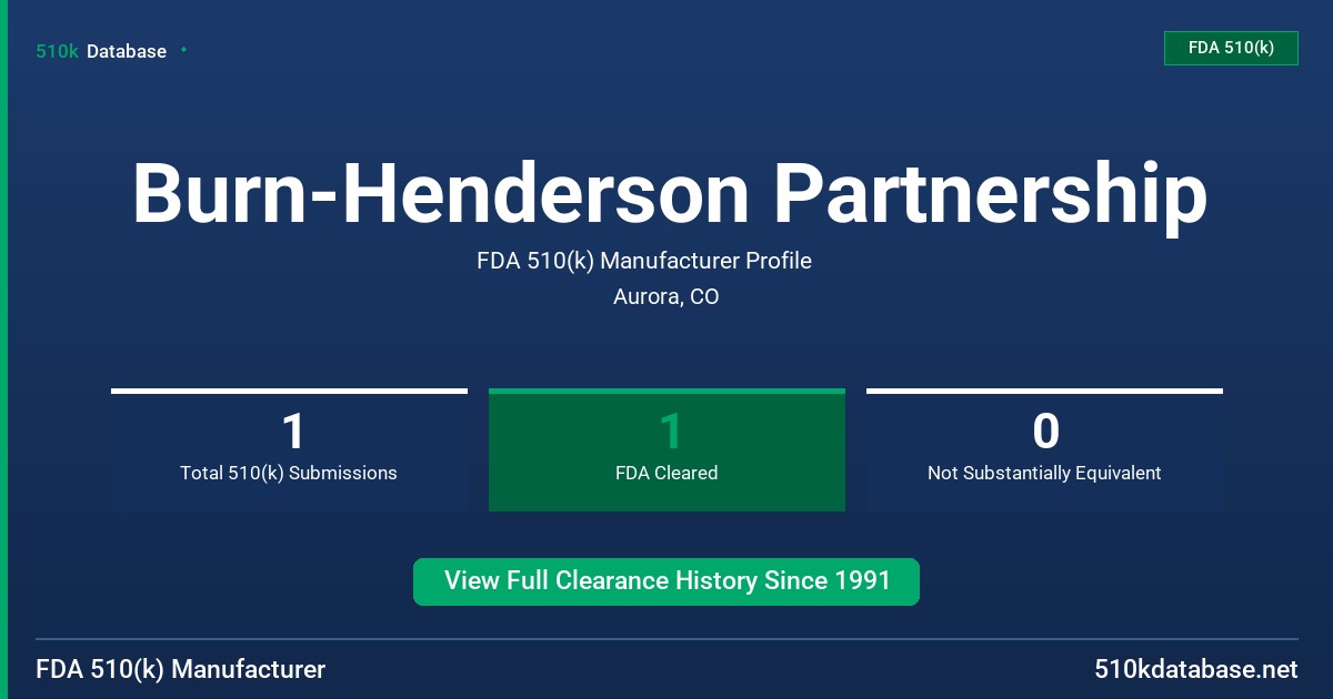 Burn-Henderson Partnership FDA 510(k) Manufacturer Profile
