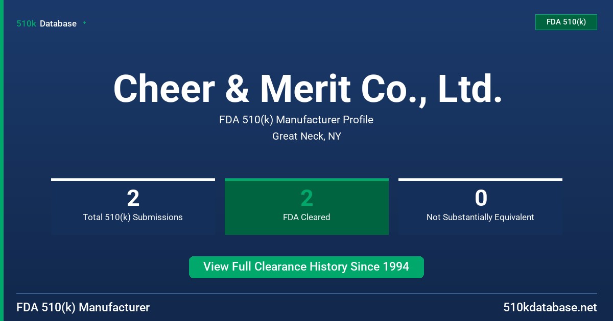Cheer & Merit Co., Ltd. FDA 510(k) Manufacturer Profile