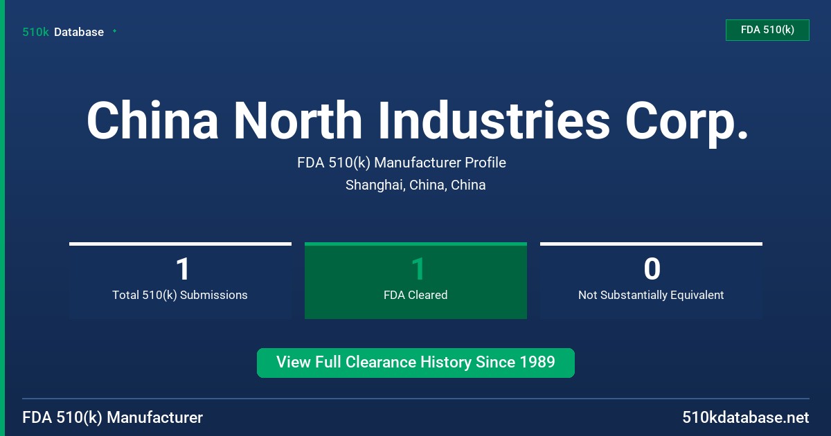 China North Industries Corp. FDA 510(k) Manufacturer Profile