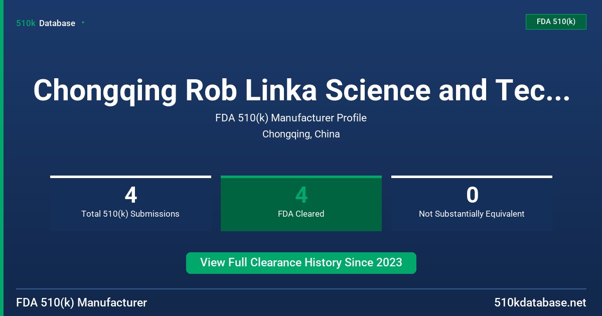 Chongqing Rob Linka Science and Technology Co., Ltd. FDA 510(k) Manufacturer Profile