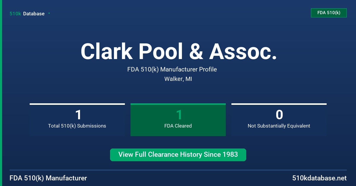 Clark Pool & Assoc. FDA 510(k) Manufacturer Profile