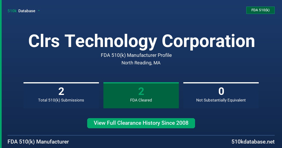 Clrs Technology Corporation FDA 510(k) Manufacturer Profile