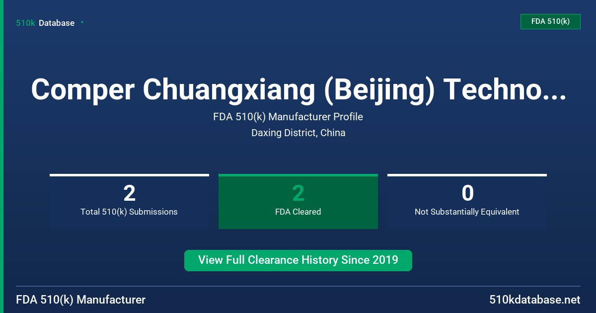 Comper Chuangxiang (Beijing) Technology Co., Ltd. FDA 510(k) Manufacturer Profile