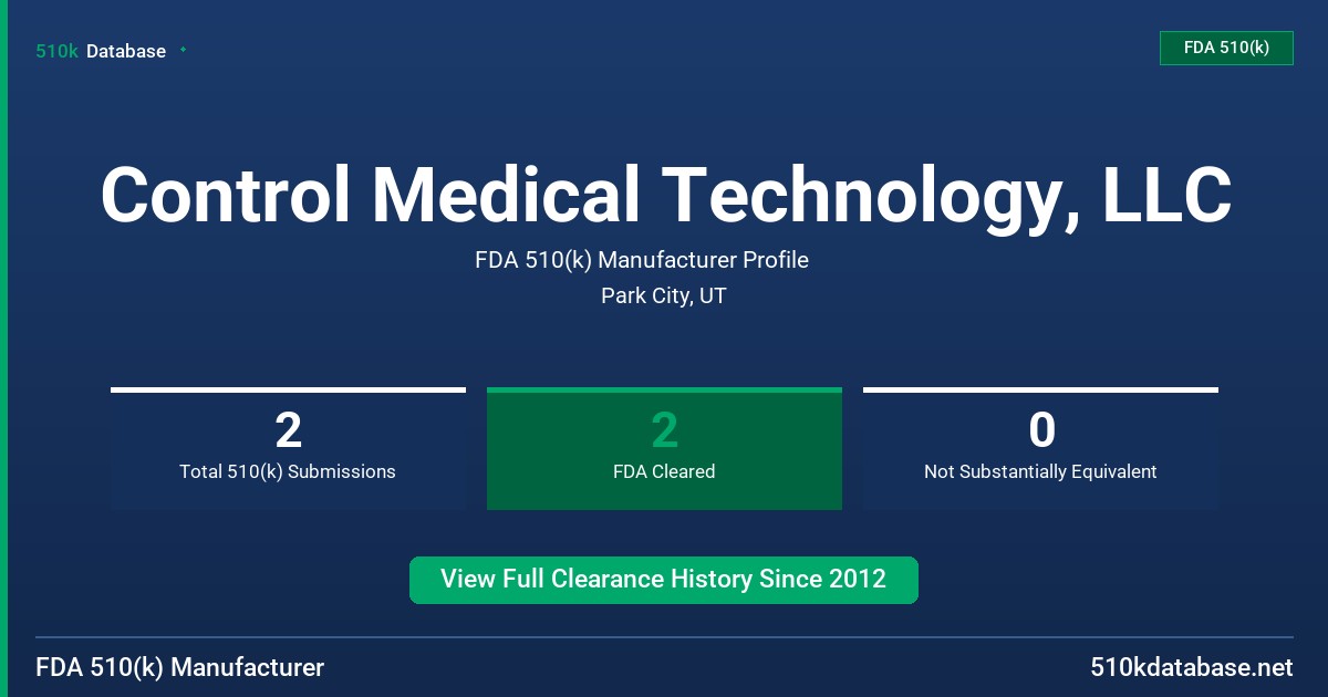 Control Medical Technology, LLC FDA 510(k) Manufacturer Profile