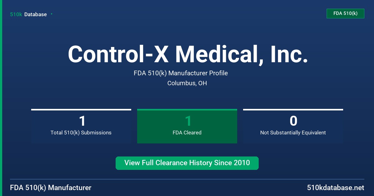 Control-X Medical, Inc. FDA 510(k) Manufacturer Profile