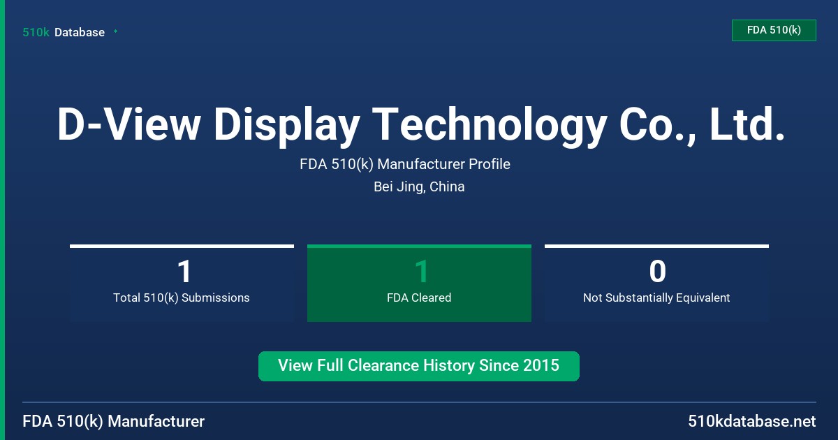 D-View Display Technology Co., Ltd. FDA 510(k) Manufacturer Profile