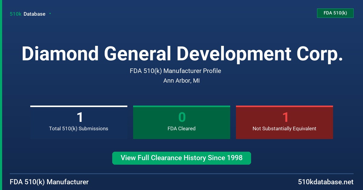 Diamond General Development Corp. FDA 510(k) Manufacturer Profile