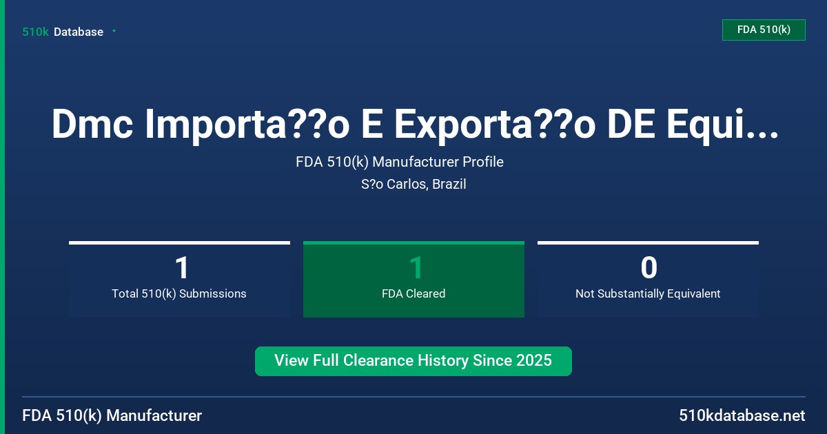 Dmc Importa??o E Exporta??o DE Equipamentos Ltda FDA 510(k) Manufacturer Profile