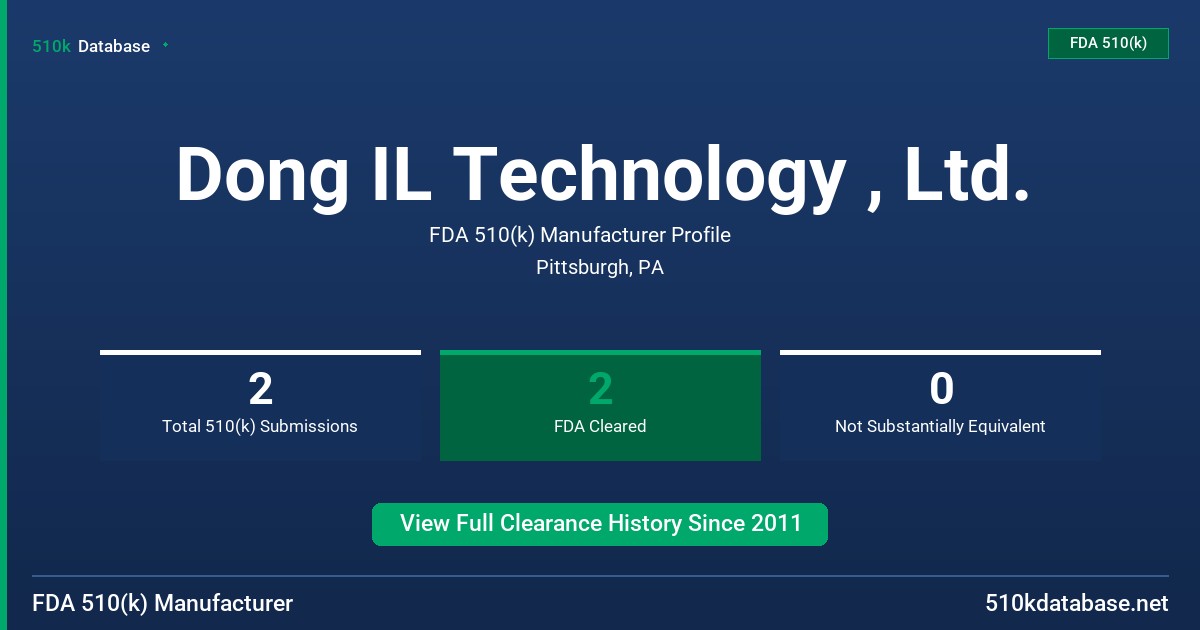 Dong IL Technology , Ltd. FDA 510(k) Manufacturer Profile