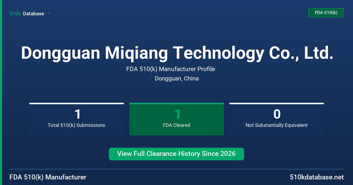 Dongguan Miqiang Technology Co., Ltd. FDA 510(k) Manufacturer Profile