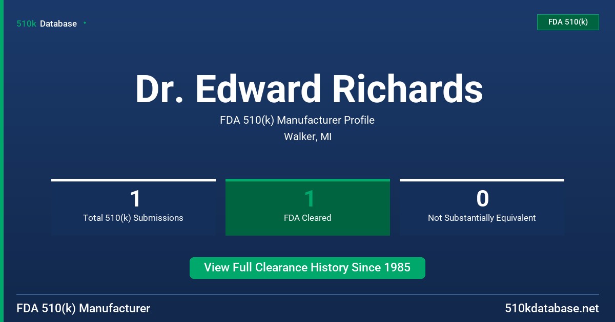 Dr. Edward Richards FDA 510(k) Manufacturer Profile