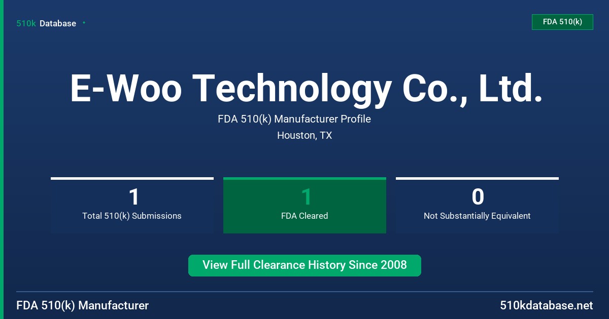E-Woo Technology Co., Ltd. FDA 510(k) Manufacturer Profile